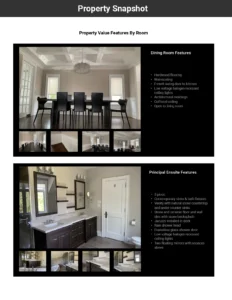 A valuation overview of features by Dining Room and Principal Ensuite included in the Black Book Report included in the Black Book Report