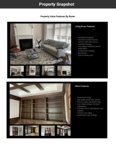 A valuation overview of features by Living Room and Office/Den included in the Black Book Report