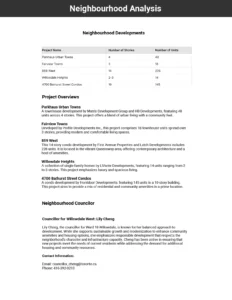 Current property developments being undertaken near the property including a description of the projects included in the Black Book Report